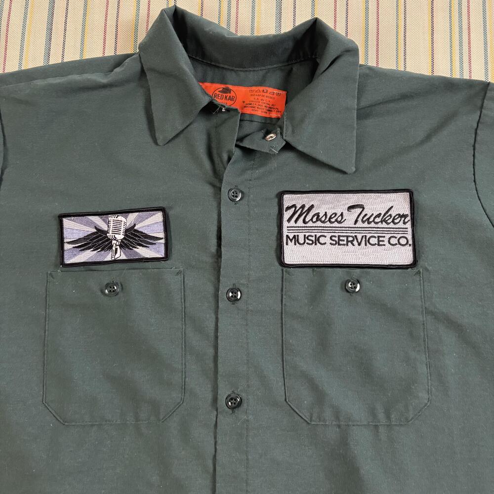 Red Kap Shirt Mens Large Green Short Sleeve Moses Tucker Music Service Logo EC